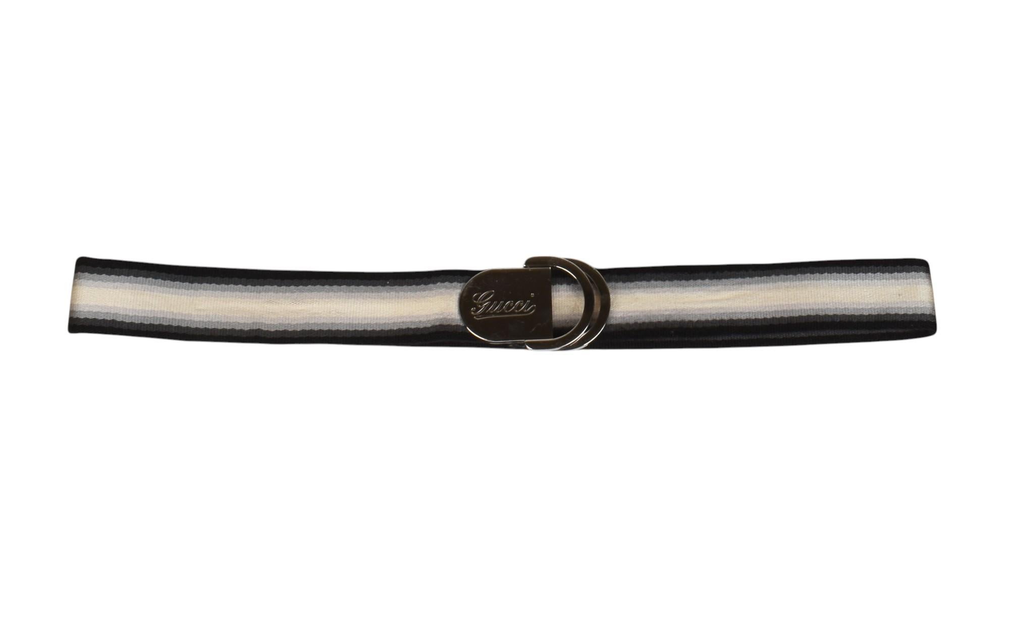 Beige Gucci Men Belt Striped Adjustable Size 90 - Medium, S1413 in vendita