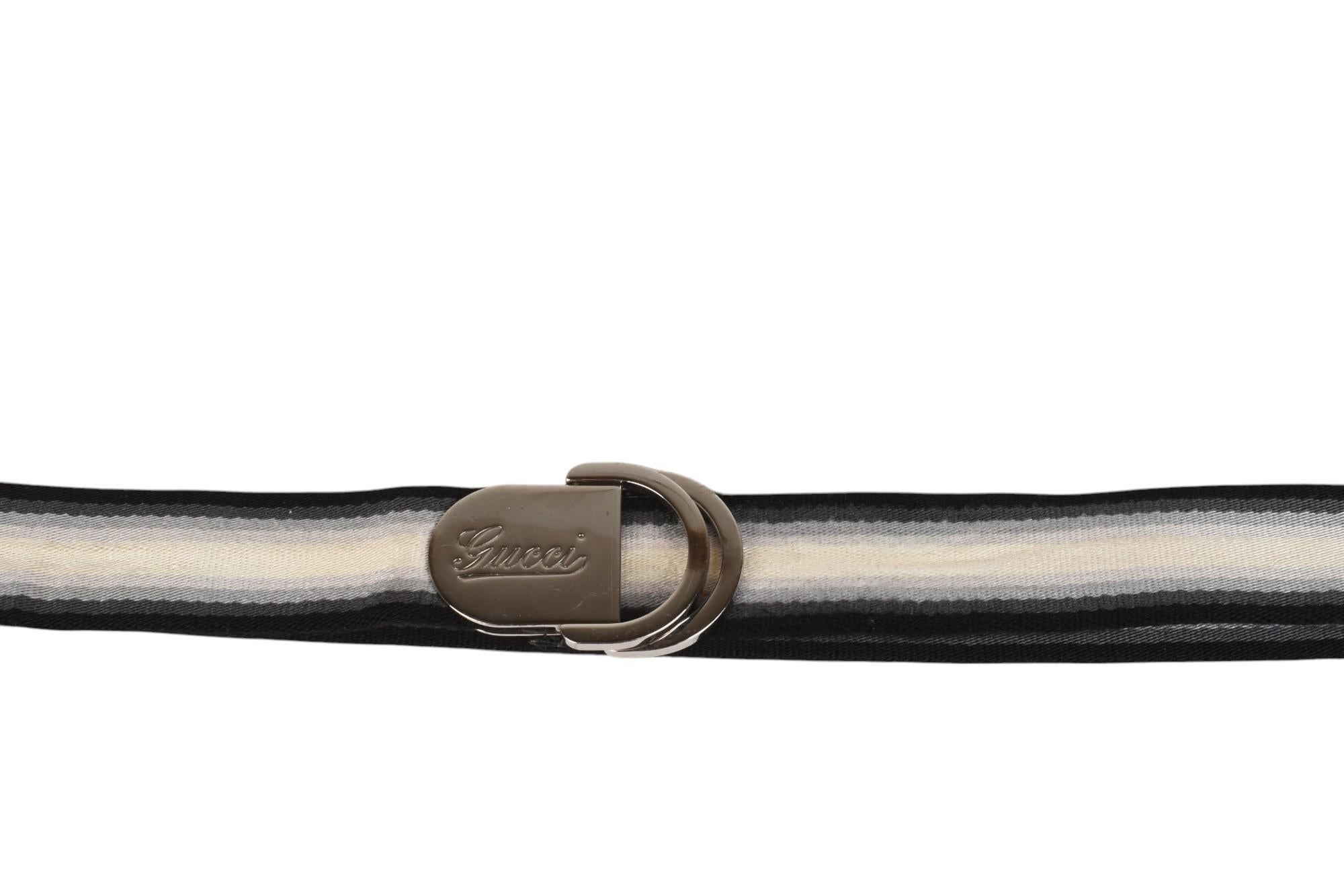 Gucci Men Belt Striped Adjustable Size 90 - Medium, S1413 In condizioni buone in vendita a Kaunas, LT