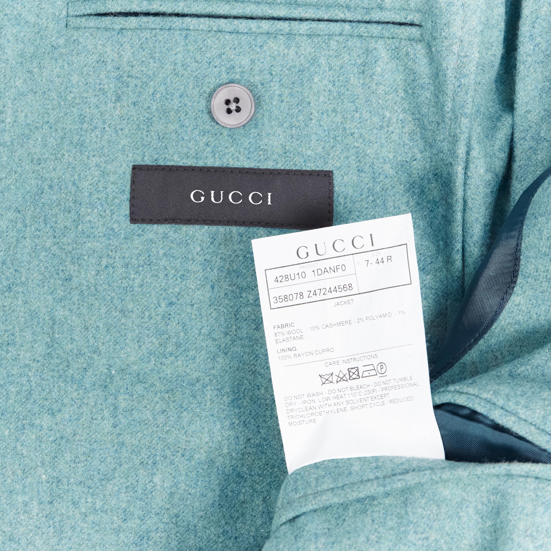 GUCCI men green blue patch pocket single-breast soft tailor blazer jacket EU44 4