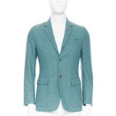 GUCCI men green blue patch pocket single-breast soft tailor blazer jacket EU44