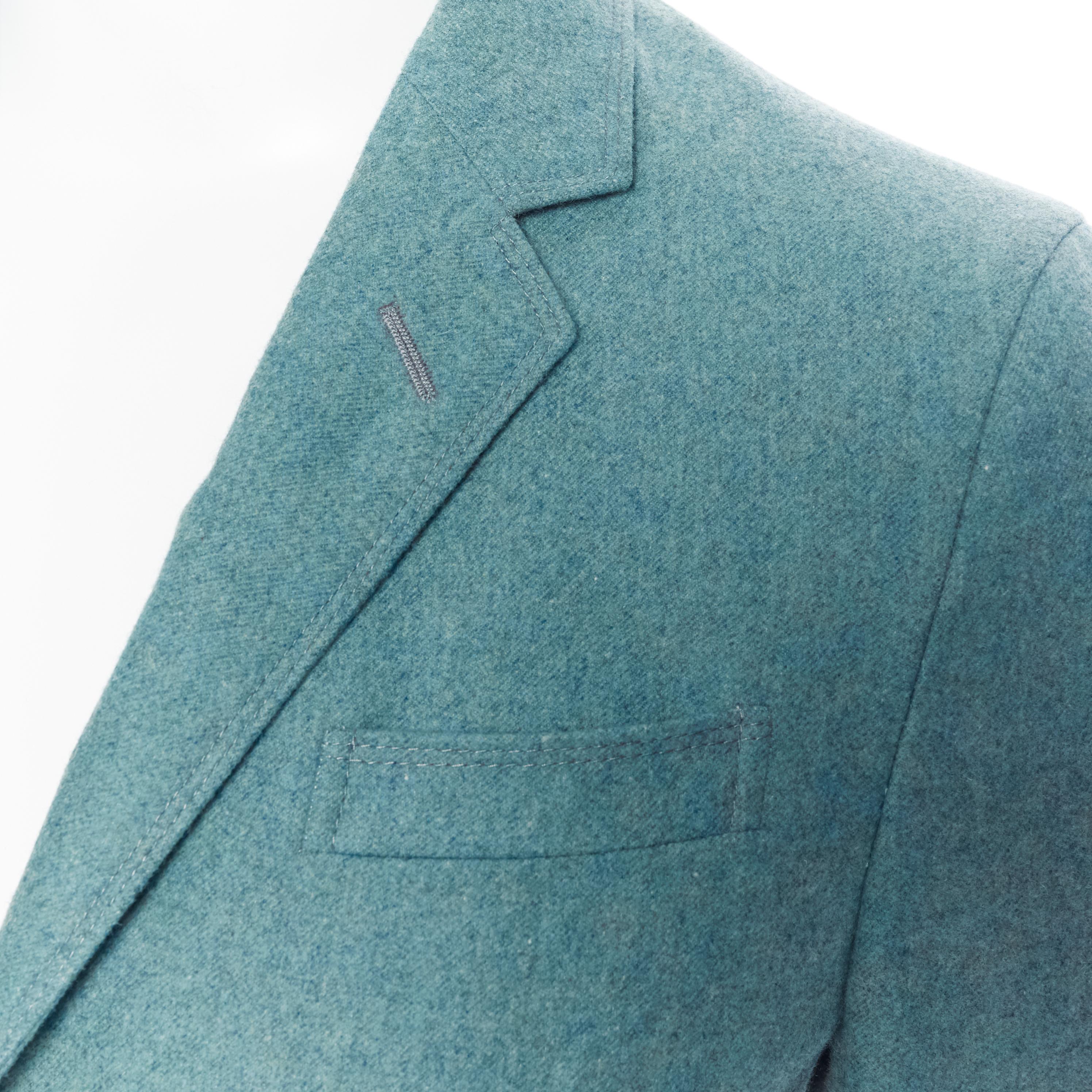 Men's GUCCI men green blue patch pocket single-breast soft tailor blazer jacket EU44