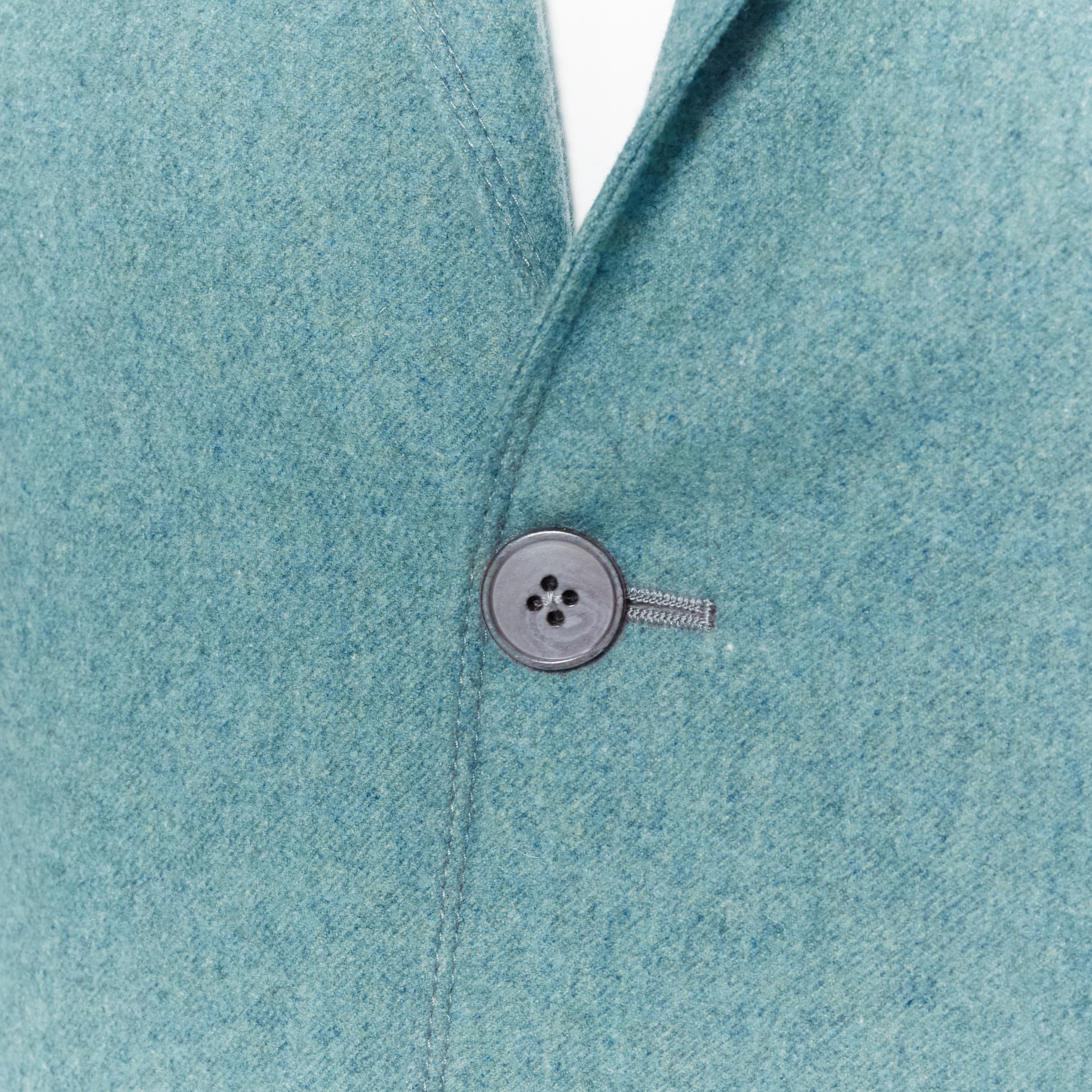 GUCCI men green blue patch pocket single-breast soft tailor blazer jacket EU44 1