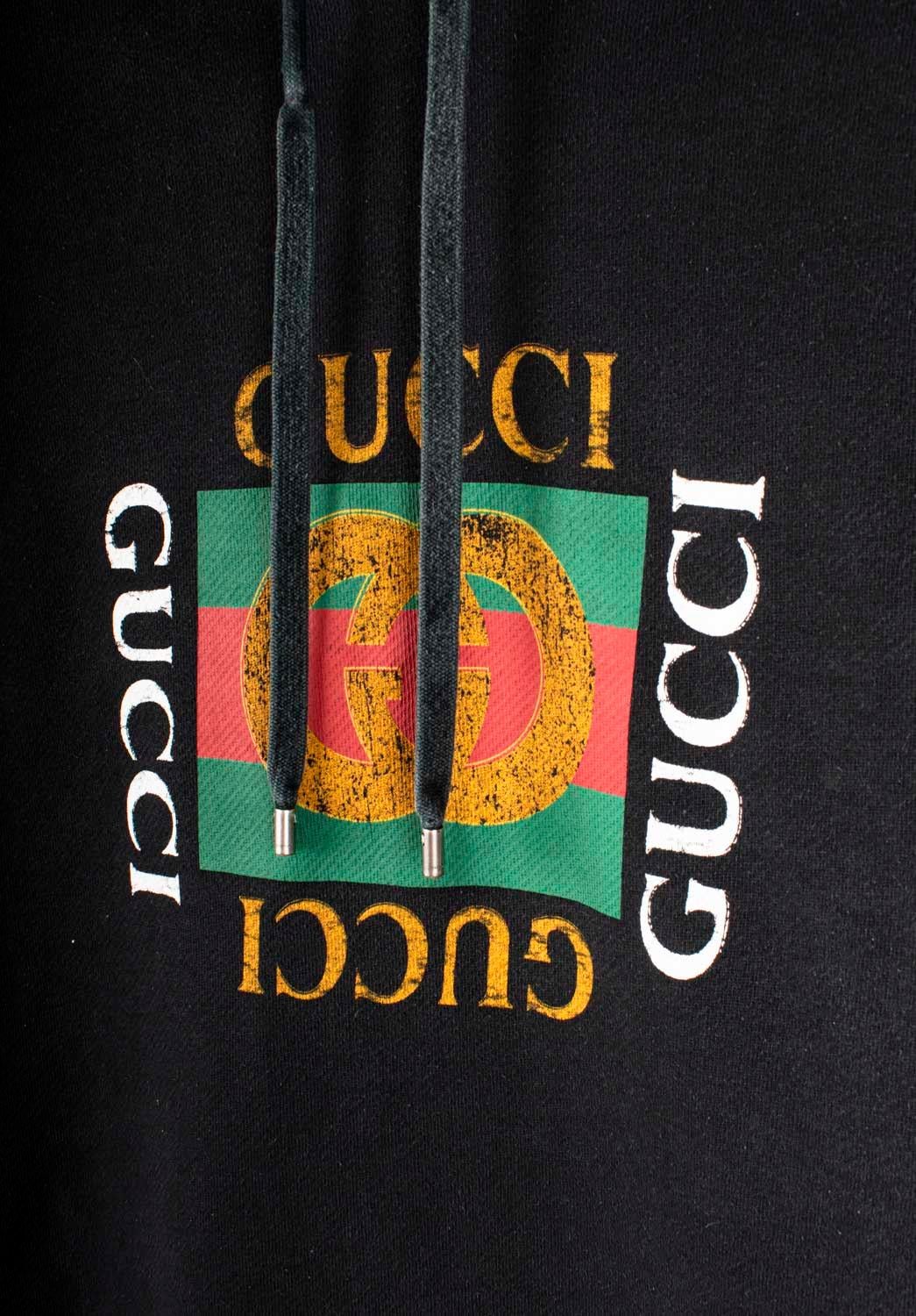 Nero Gucci Uomo Felpa con cappuccio taglia S.I.M., S1357 in vendita