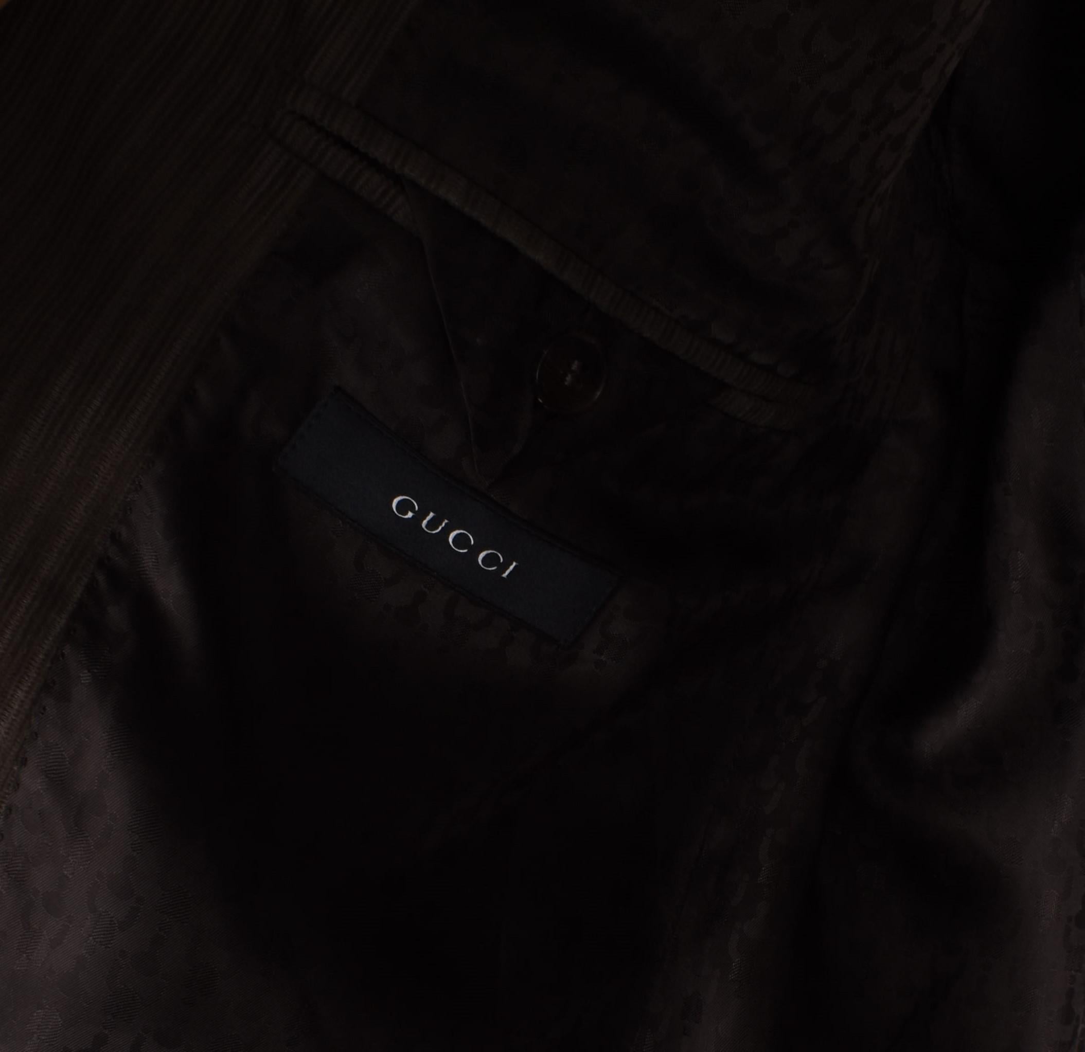 Gucci Herren Jacke Blazer Cord Größe IT50-M/L, S1647 (Grau) im Angebot