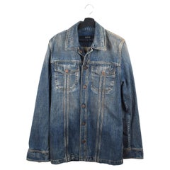 Gucci Men Jacket dirty look heavy denim jacket style shirt Size 50-M/L, S1995