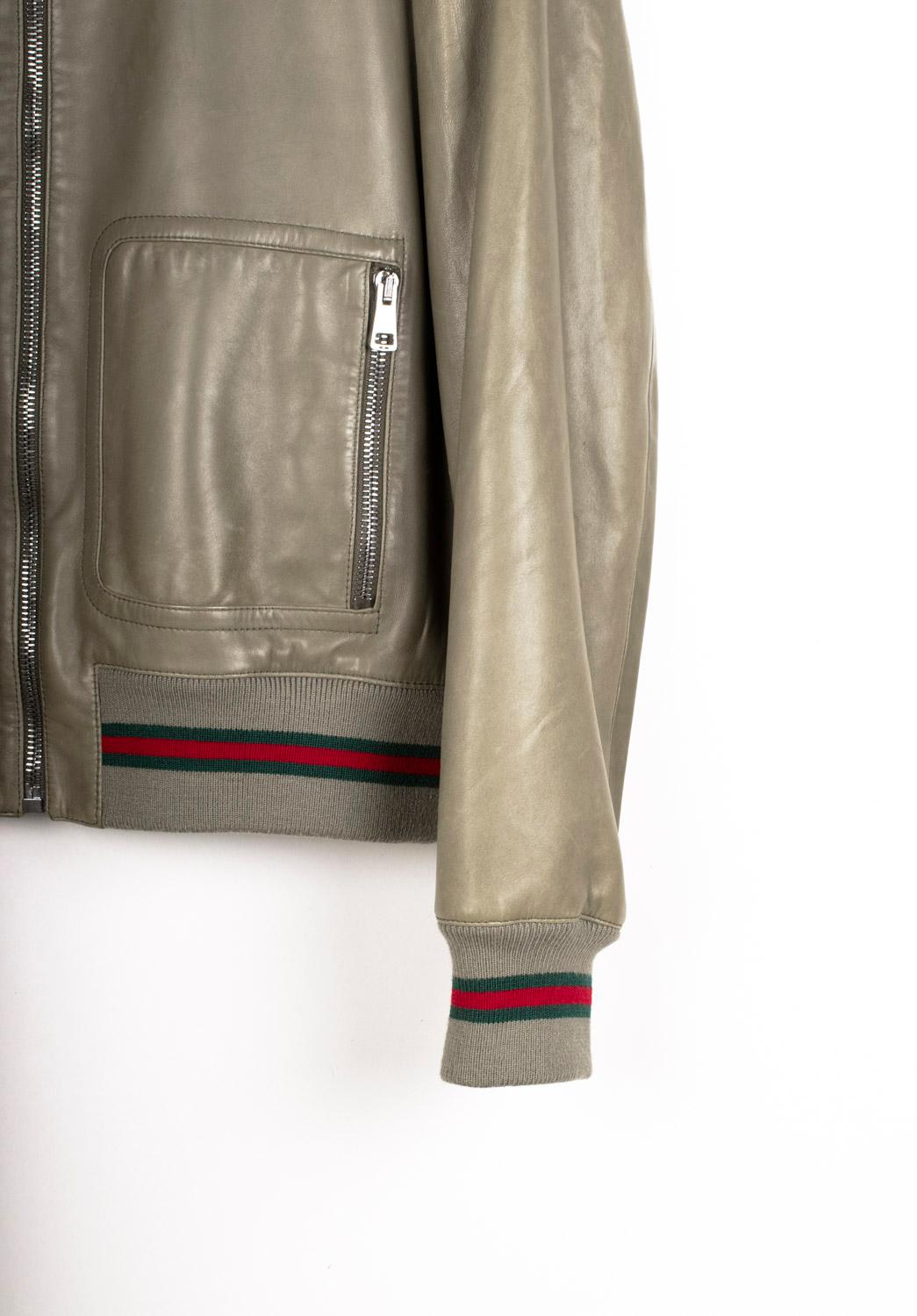 Gucci Giacca Uomo Bomber in Pelle Taglia IT52/Large In condizioni buone in vendita a Kaunas, LT