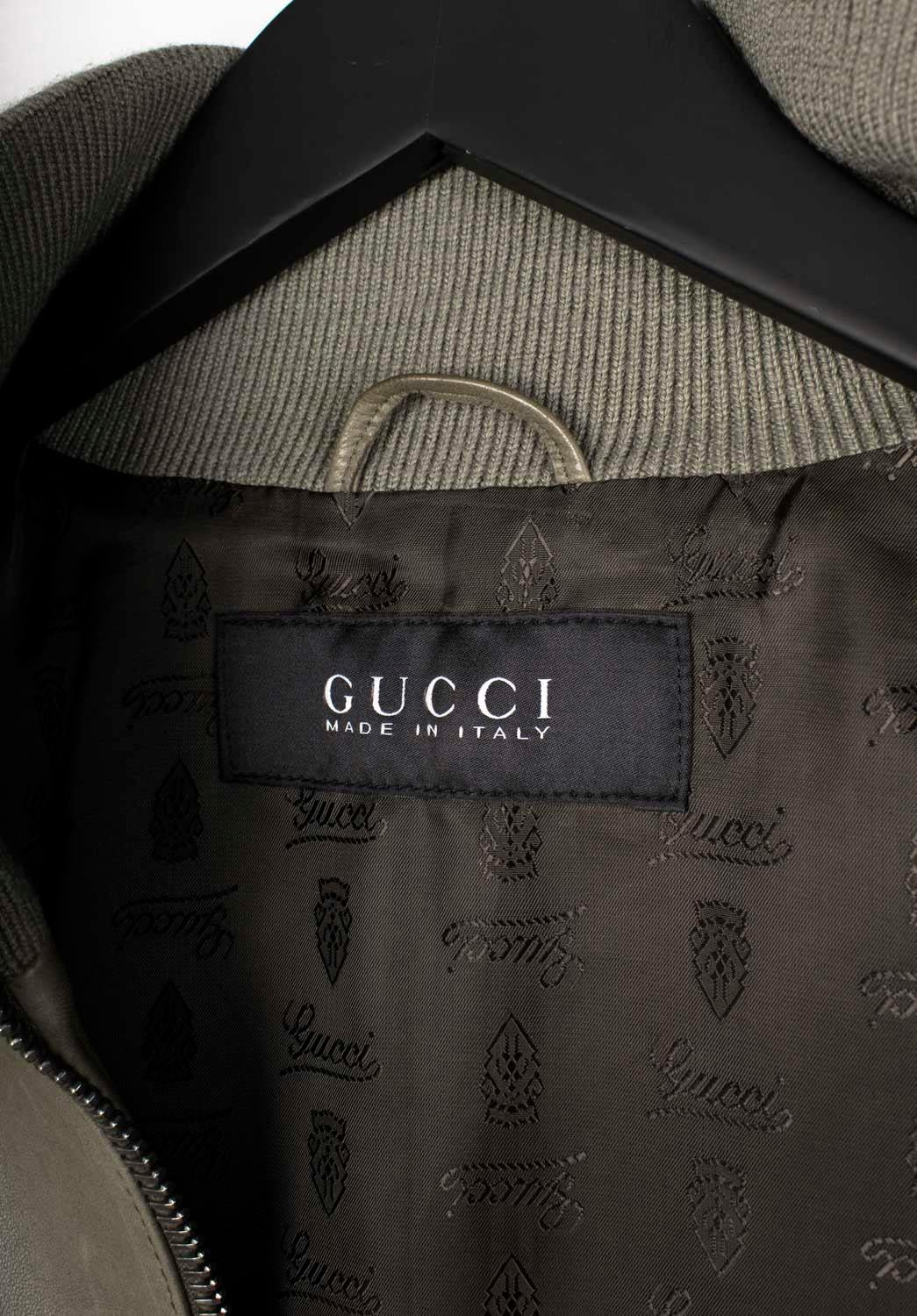 Gucci Giacca Uomo Bomber in Pelle Taglia IT52/Large in vendita 2
