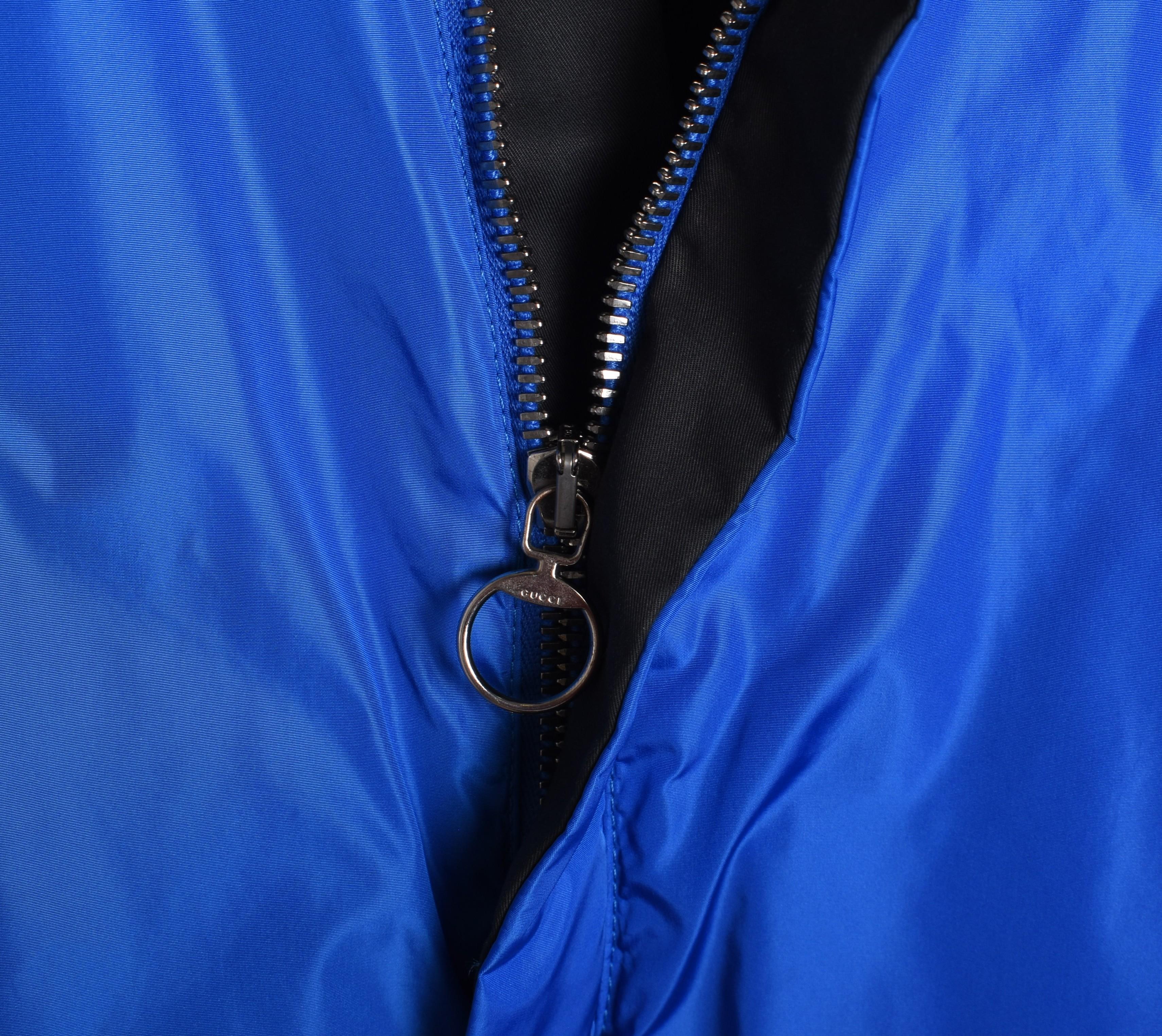 Chaqueta Gucci Hombre Bomber Acolchada Protección Viento Talla ITA46/M, S1434 Azul en venta