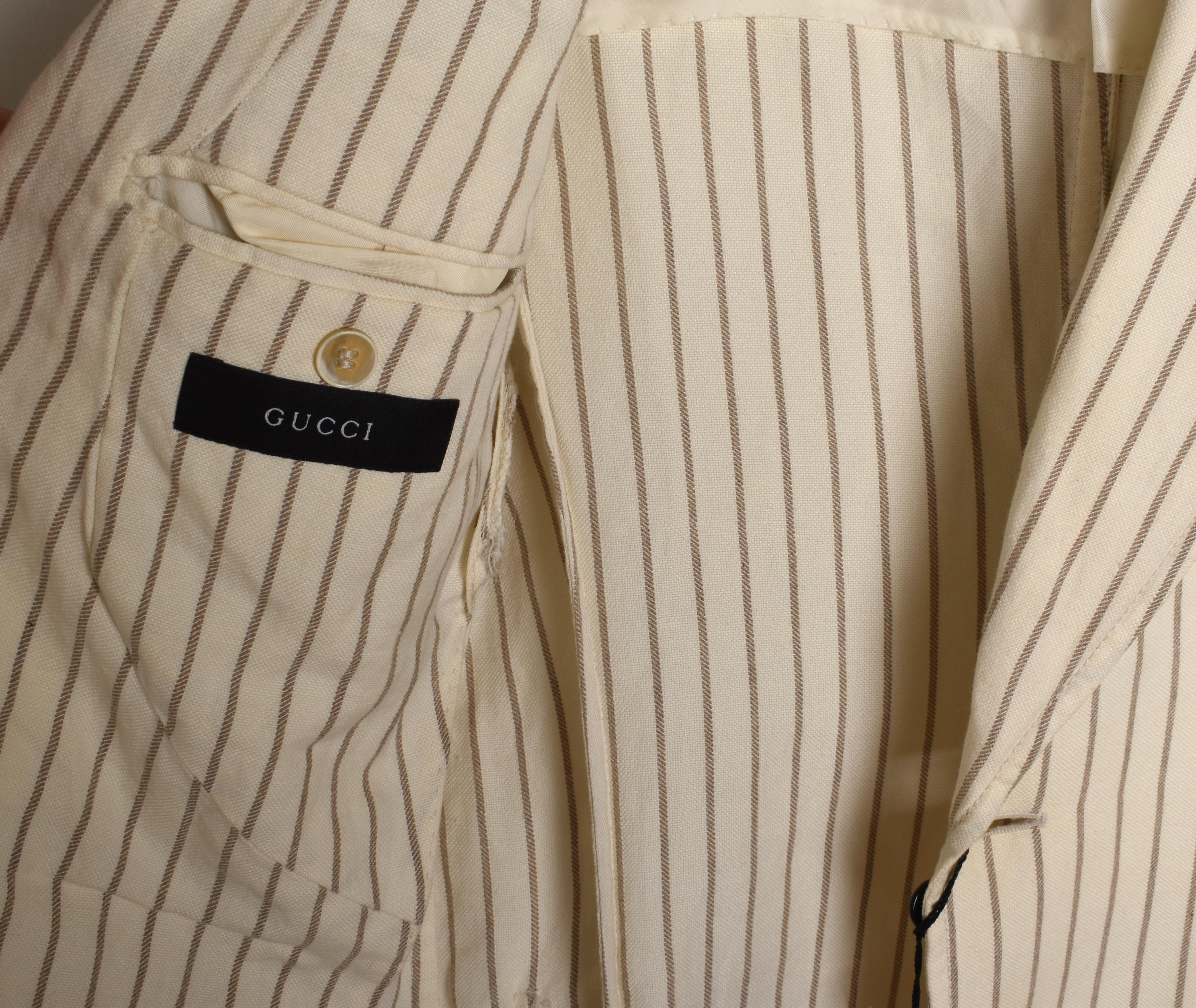 Gucci Hombre Chaqueta Slim Fit Blazer Casual Rayas Talla IT46F/M, S1425 en venta 1