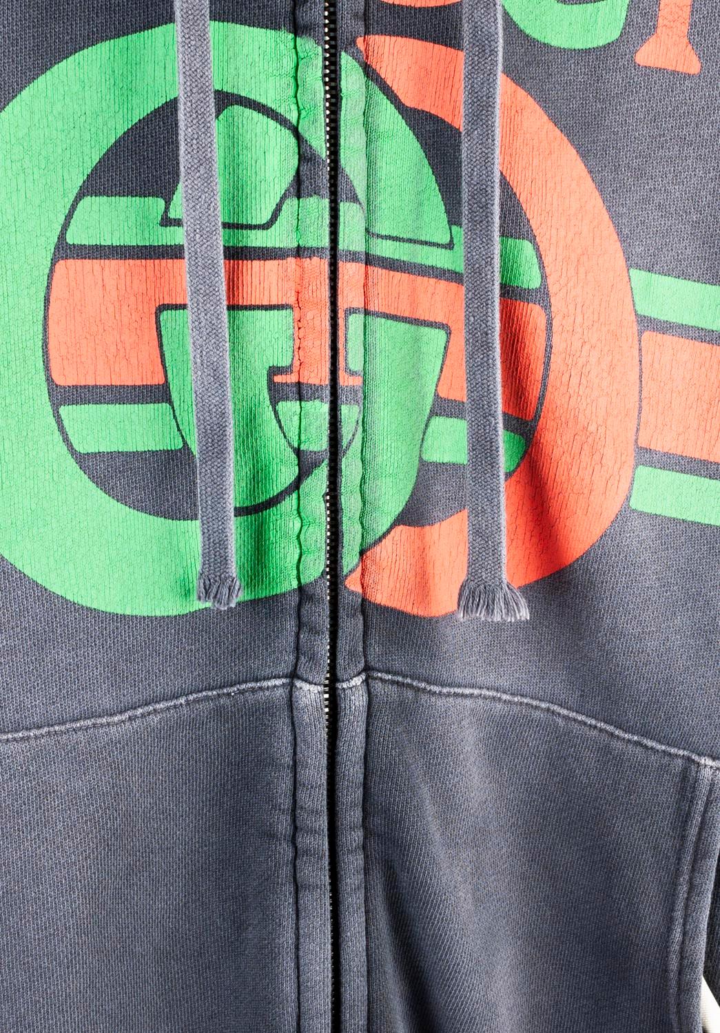 Gucci Men Jumper Hooded Distressed Full Zip Heavy Reversible Jacket, Size M, S66 For Sale 3