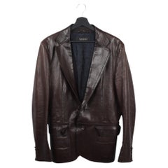 Gucci Men Leather Jacket blazer style Size IT52-L, S1931