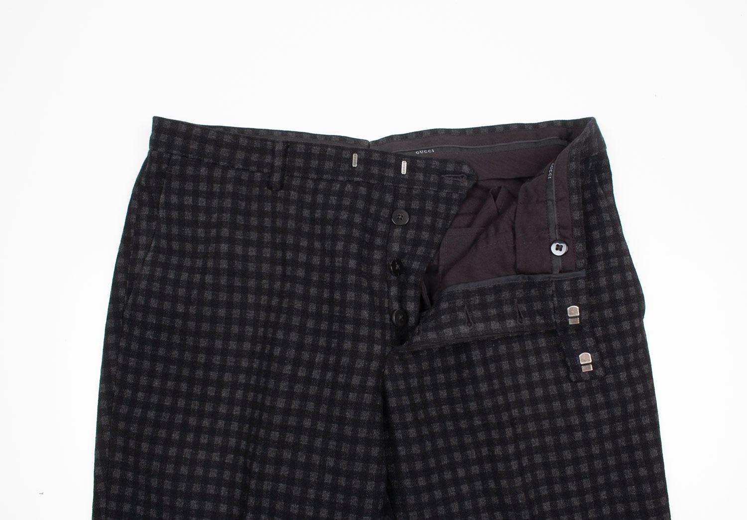 Check my other listings. Have many more designer clothes for sale. Open to any offers.
Item for sale is 100% genuine Gucci Check Men Pants, S1247, PE9
Color: black grey
(An actual color may a bit vary due to individual computer screen