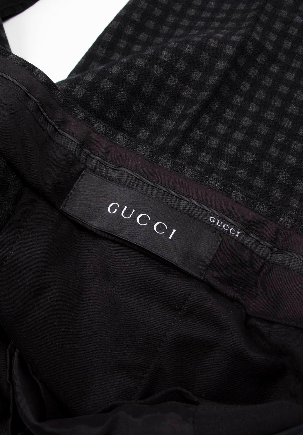 Men's Gucci Men Pants Wool Check Size ITA52R/Large, S1247 For Sale