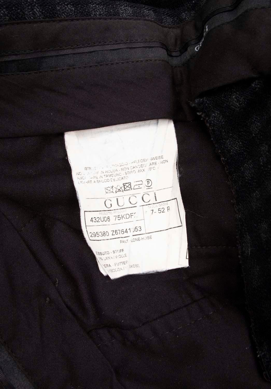 Gucci Men Pants Wool Check Size ITA52R/Large, S1247 For Sale 1