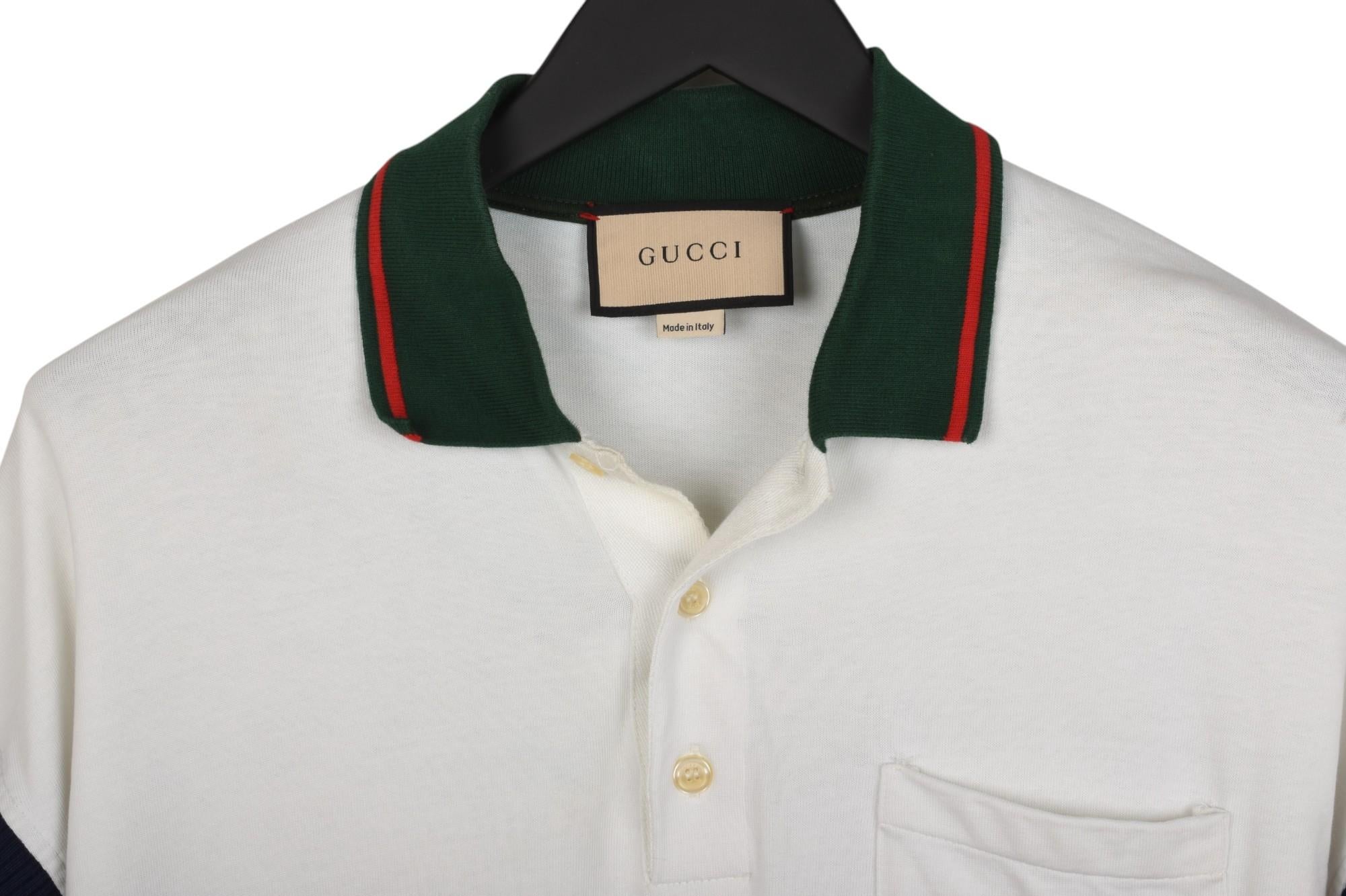 Gucci Herren Poloshirt Top Oversized Fit Größe M/L, S1478 (Grau) im Angebot
