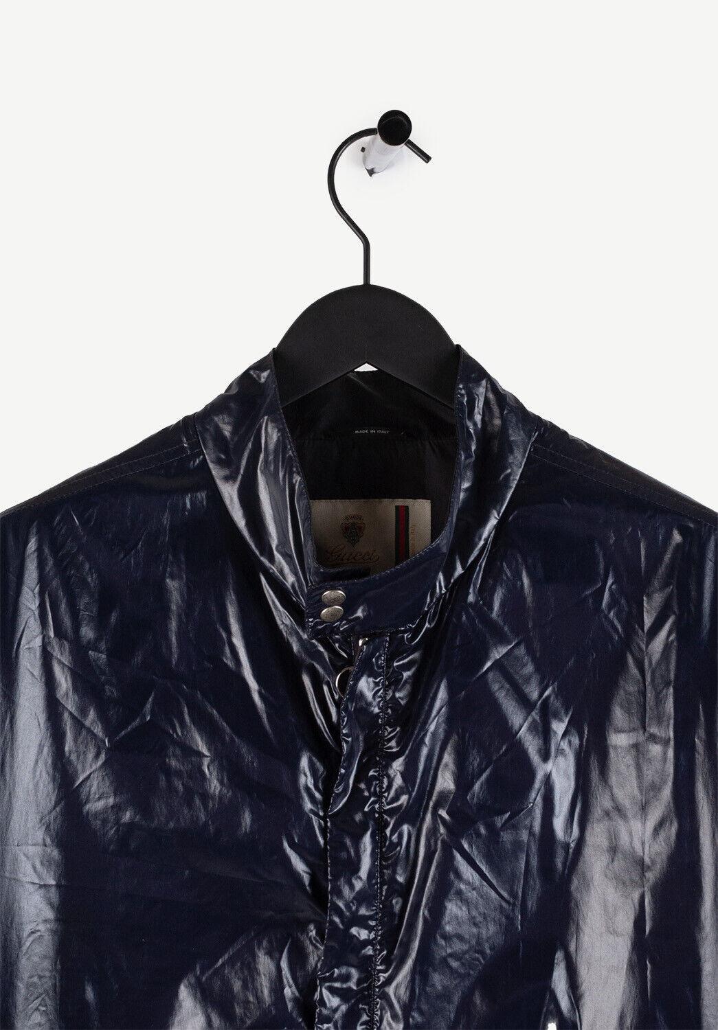 100% genuine Gucci Men Jacket, S340
Color: Navy
Material: 99% polyamide, 1% polyurethane
Tag size: 48IT(M)
This jacket is great quality item. Rate 8,5 of 10 very good condition.
Actual measurements (inches/centimeters):
Chest pit to pit:58 cm or 22
