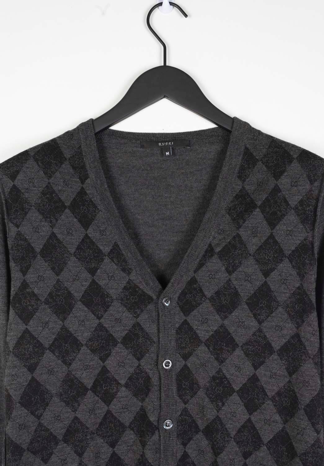 Check my other listings. Have many more designer clothes for sale. Open to any offers.
Item for sale is 100% genuine Gucci GG Monogram Cardigan, S1308, SE9
Color: grey
(An actual color may a bit vary due to individual computer screen