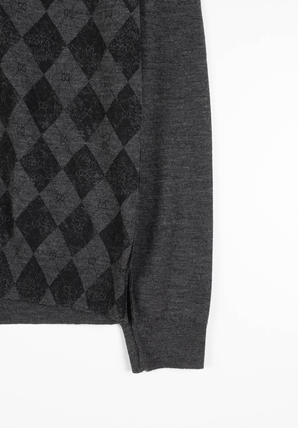 Gucci Men Sweater Cardigan GG Monogram Size M, S1308 In Excellent Condition For Sale In Kaunas, LT