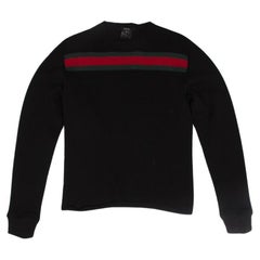 Gucci Men Sweater Crew Neck, Green Red stripe, Size M, S628