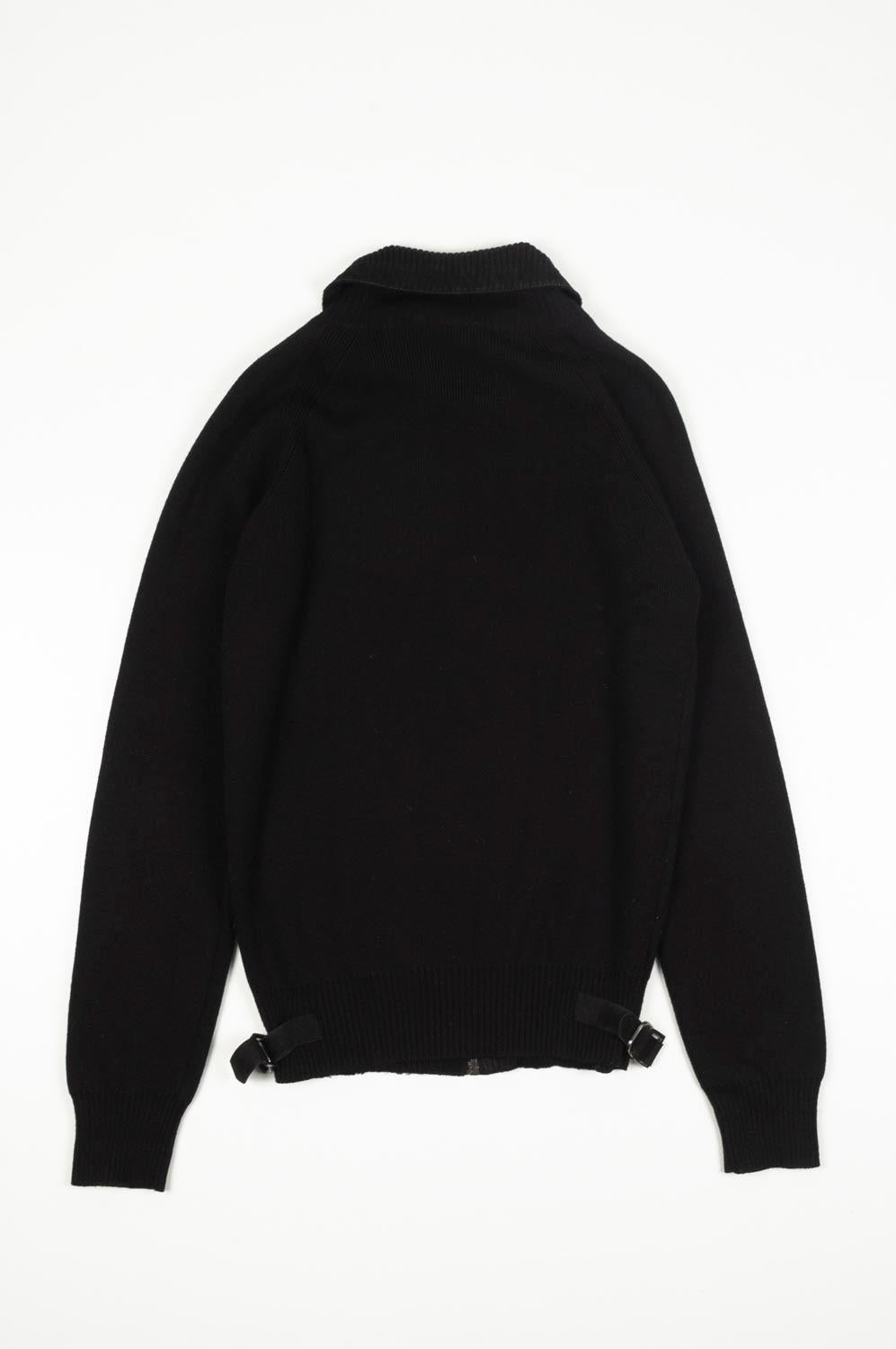 Gucci Men Sweater Front Suede Leather Part Size M S525 For Sale 1