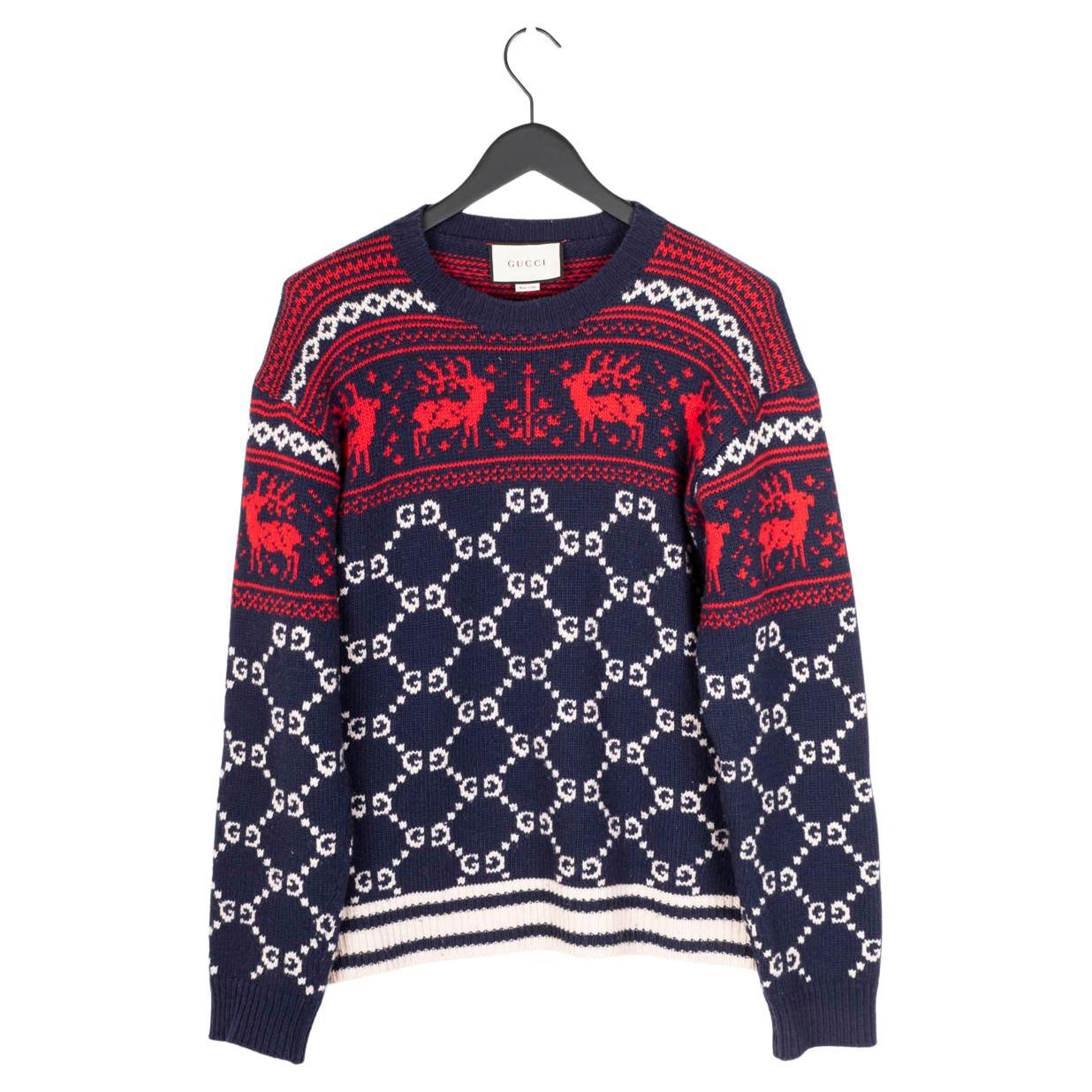 Gucci Men Sweater Knit GG Size M, S1341 For Sale