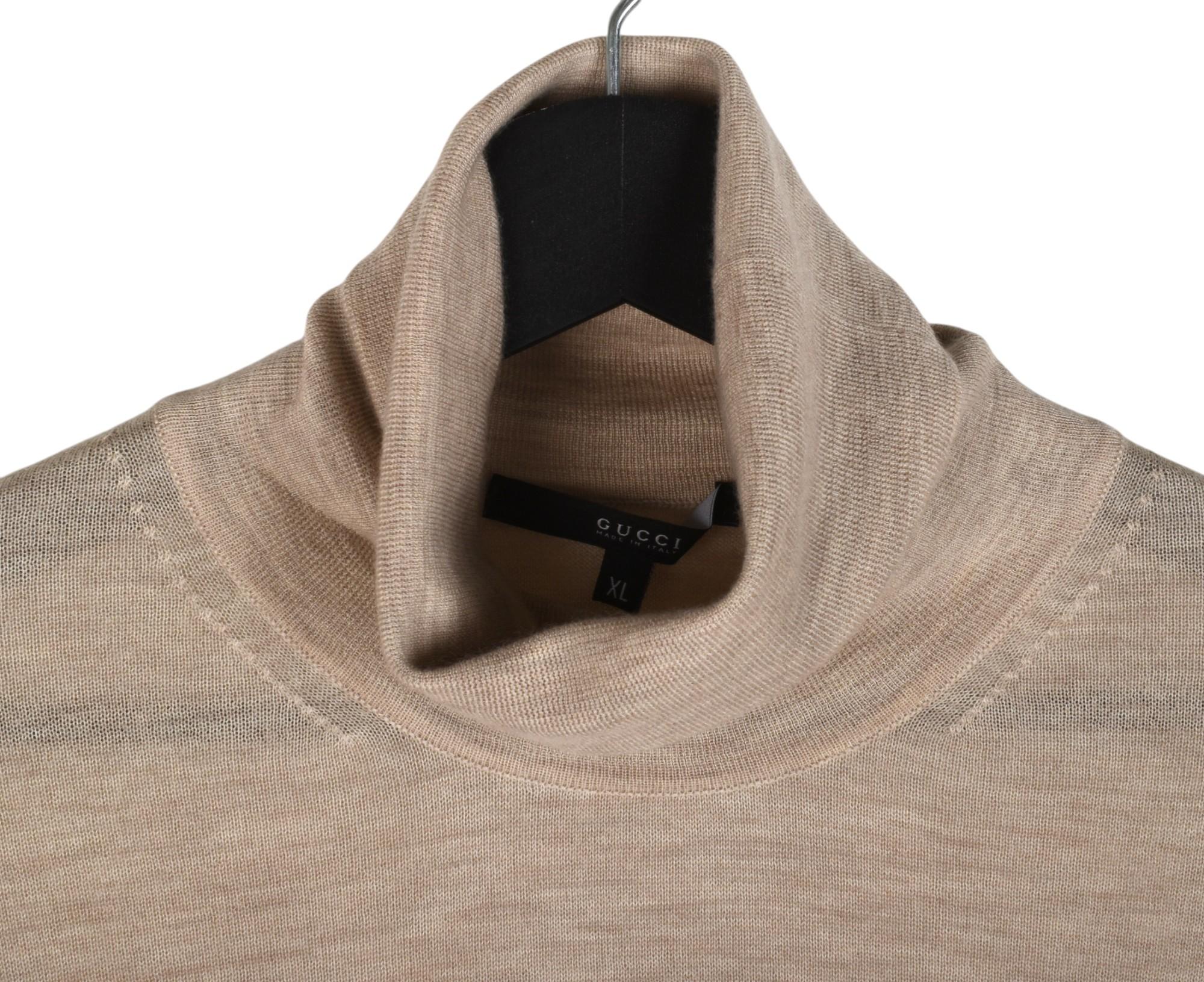 Marron Pull Gucci pour hommes à col roulé, taille XL, S1363 en vente