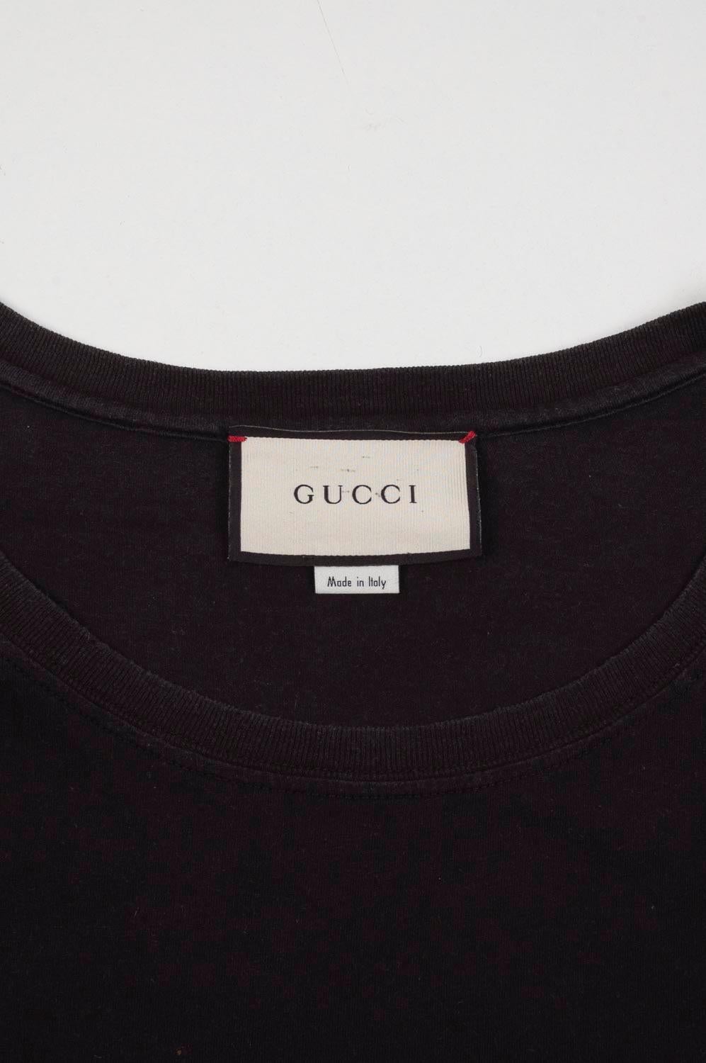 Black Gucci Men T-Shirt Size M, S320 For Sale
