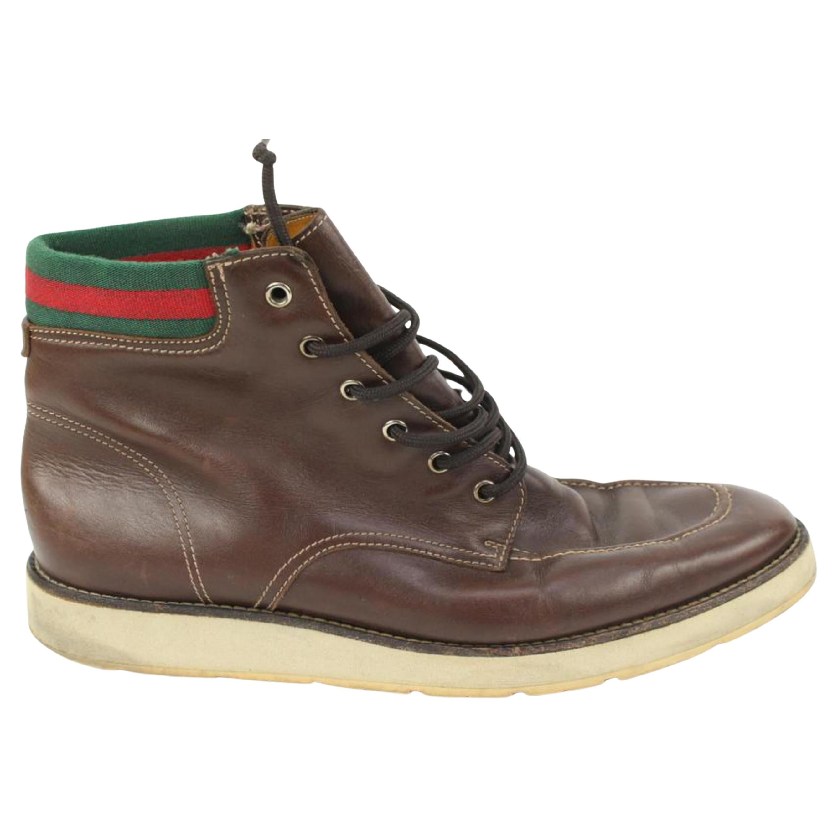 Gucci Men's 12.5 US Brown Leather Classic Web Boot 51g37s at 1stDibs |  webboot, kickers shoes 1970s
