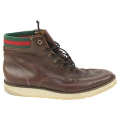 Gucci - Bottes en cuir marron classique pour homme, taille 12,5 US, 51g37s