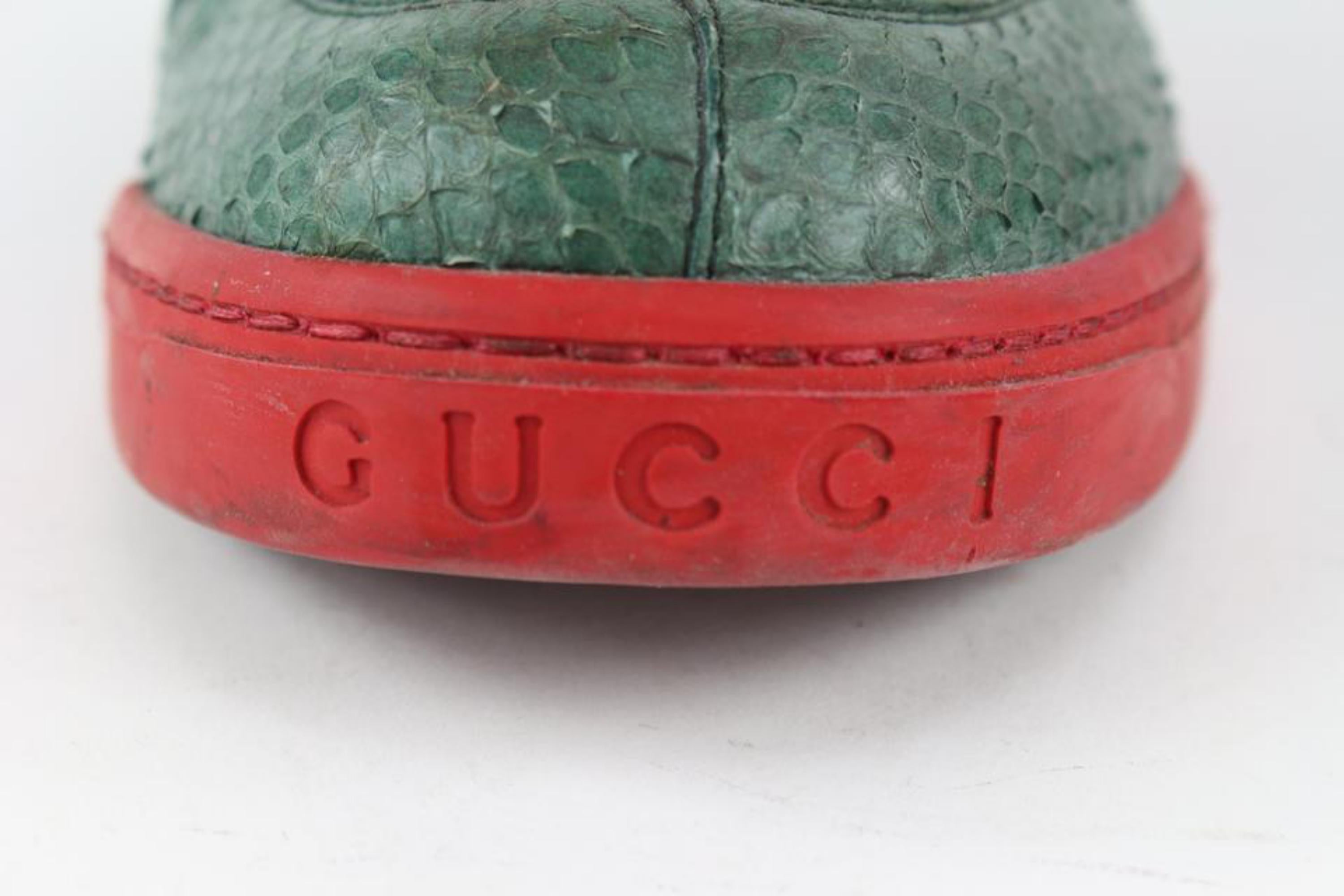 Gucci Men's 12.5 US Red x Green Python Low Top Classic Sneaker 1gg1112 3