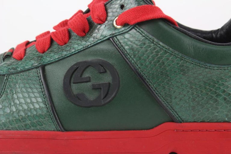 Gucci Men's 12.5 US Red x Green Python Low Top Classic Sneaker 1gg1112 ...