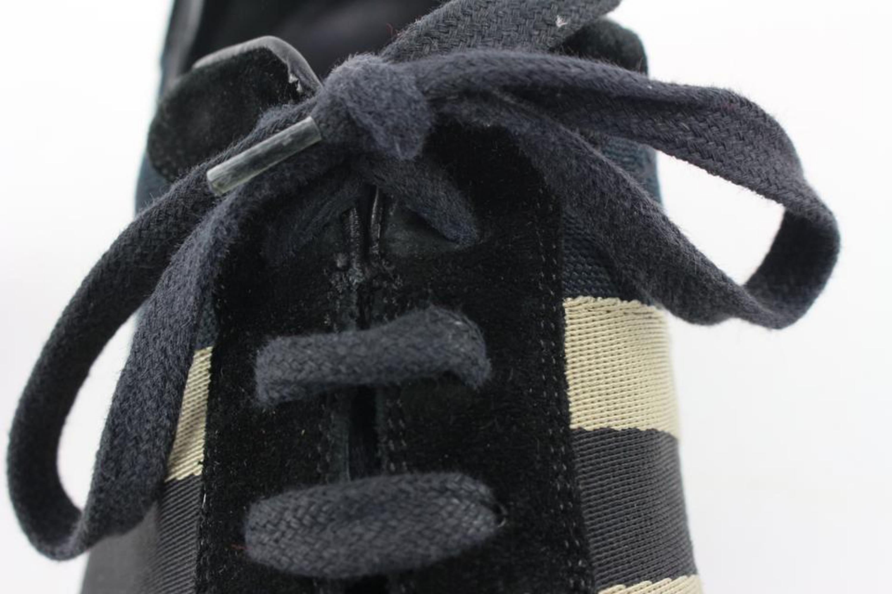Gucci 13 US Black Monogram GG Web Sneakers 8G113 en vente 6