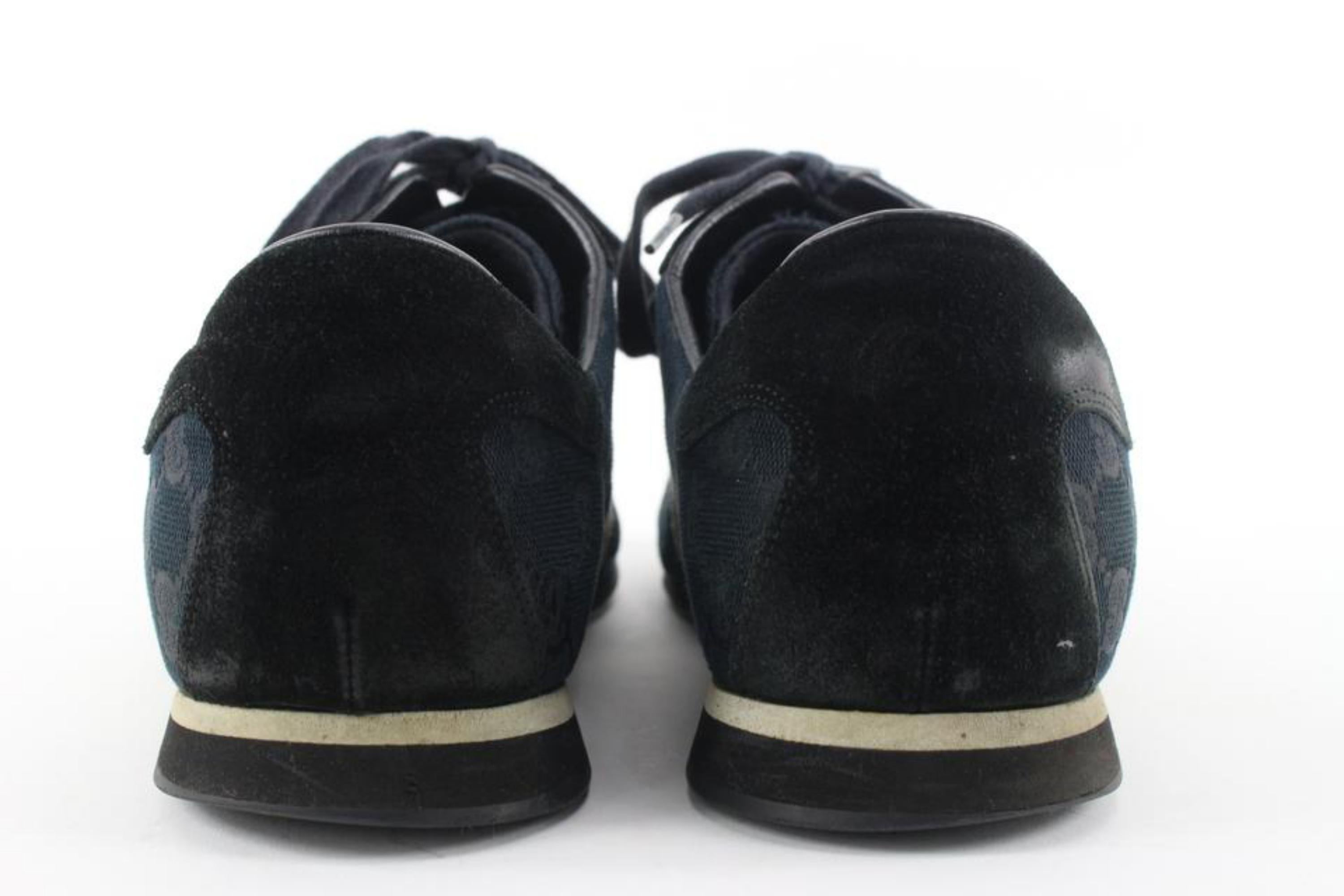 Gucci 13 US Black Monogram GG Web Sneakers 8G113 en vente 1