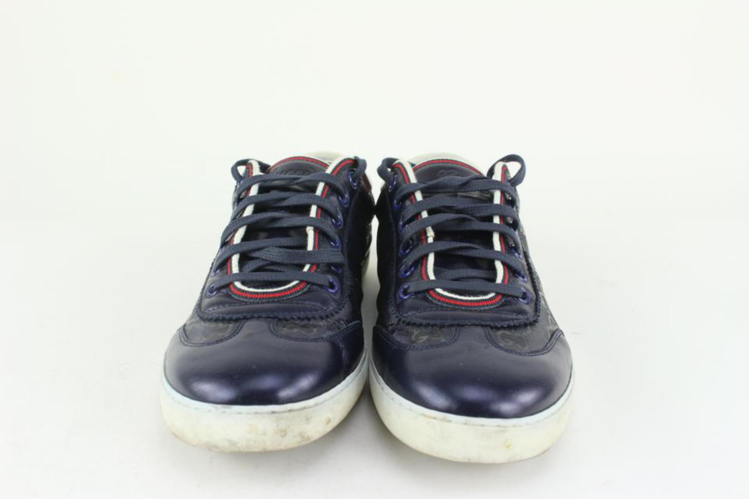 Gucci Men's 9 US Blue Imprime Guccissima Sneakers 1117g5 For Sale 1
