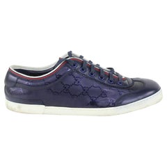 Used Gucci Men's 9 US Blue Imprime Guccissima Sneakers 1117g5