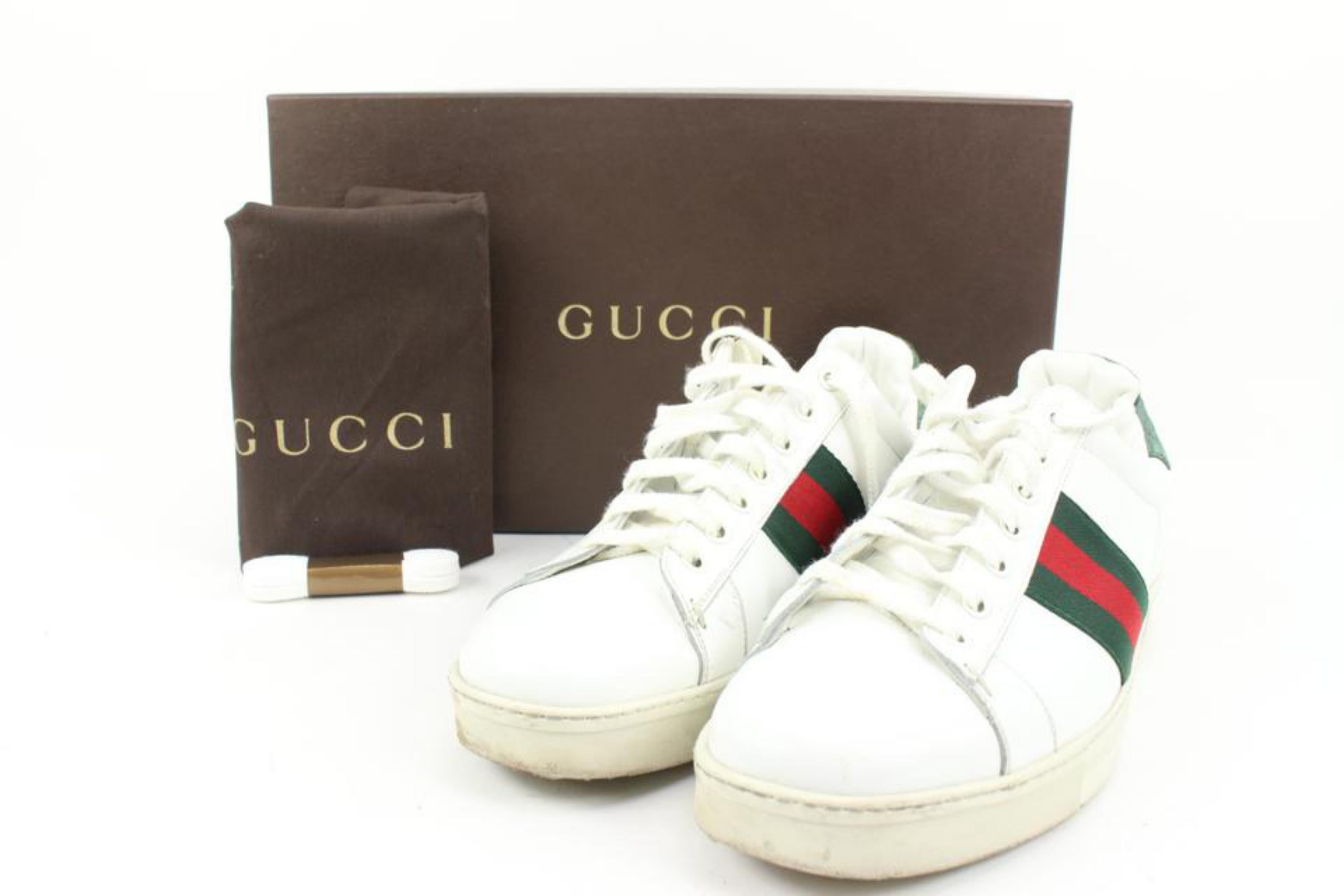Gucci Men's 9.5 US White Web Ace Sneaker 87g24s
Date Code/Serial Number: 125375 
Made In: Italy
Measurements: Length:   11.75