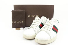 Gucci Herren 9,5 US Weiß Web Ace Turnschuhe 87g24s mit Web Ace