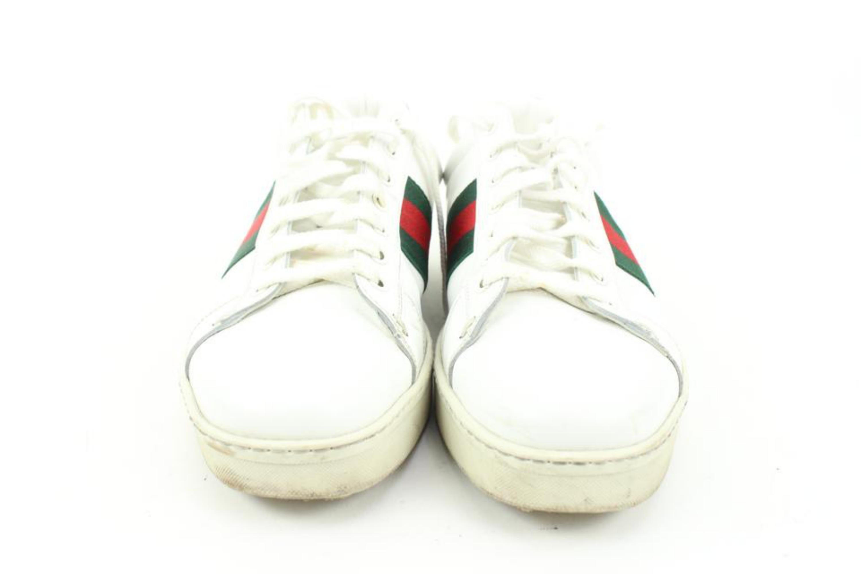 Women's or Men's Gucci Men's 9.5 US White Web Ace Sneaker 87g24s For Sale