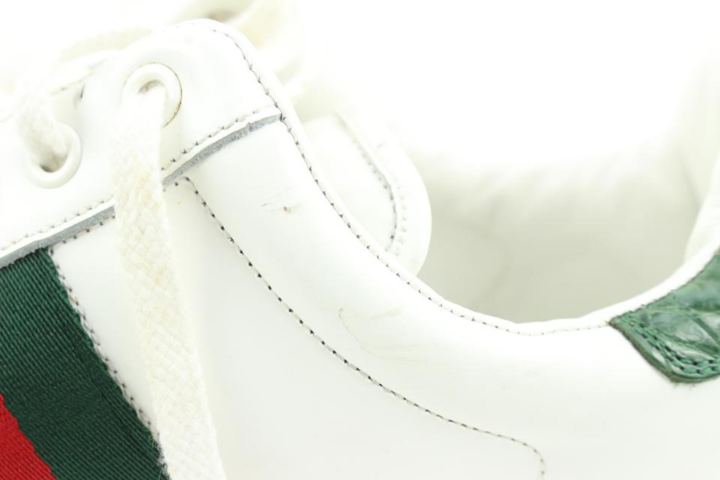 Gucci Men's 9.5 US White Web Ace Sneaker 87g24s For Sale 2