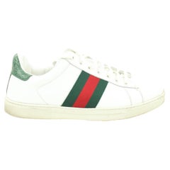 Gucci Men's 9.5 US White Web Ace Sneaker 87g24s