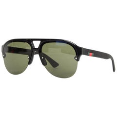 Gucci Men's Black Aviator Sunglasses w/ Web