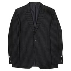 Gucci Men's Black Striped Blazer Wool Cashmere IT52 L