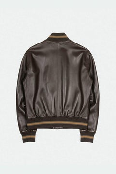 Gucci Men's Bomber Jacket Circa 2010 Brown Leather Size IT52 / L