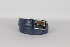Gucci Men's Crocodile And Suede Belt Eu 100