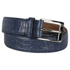 Gucci Men's Crocodile And Suede Belt Eu 100