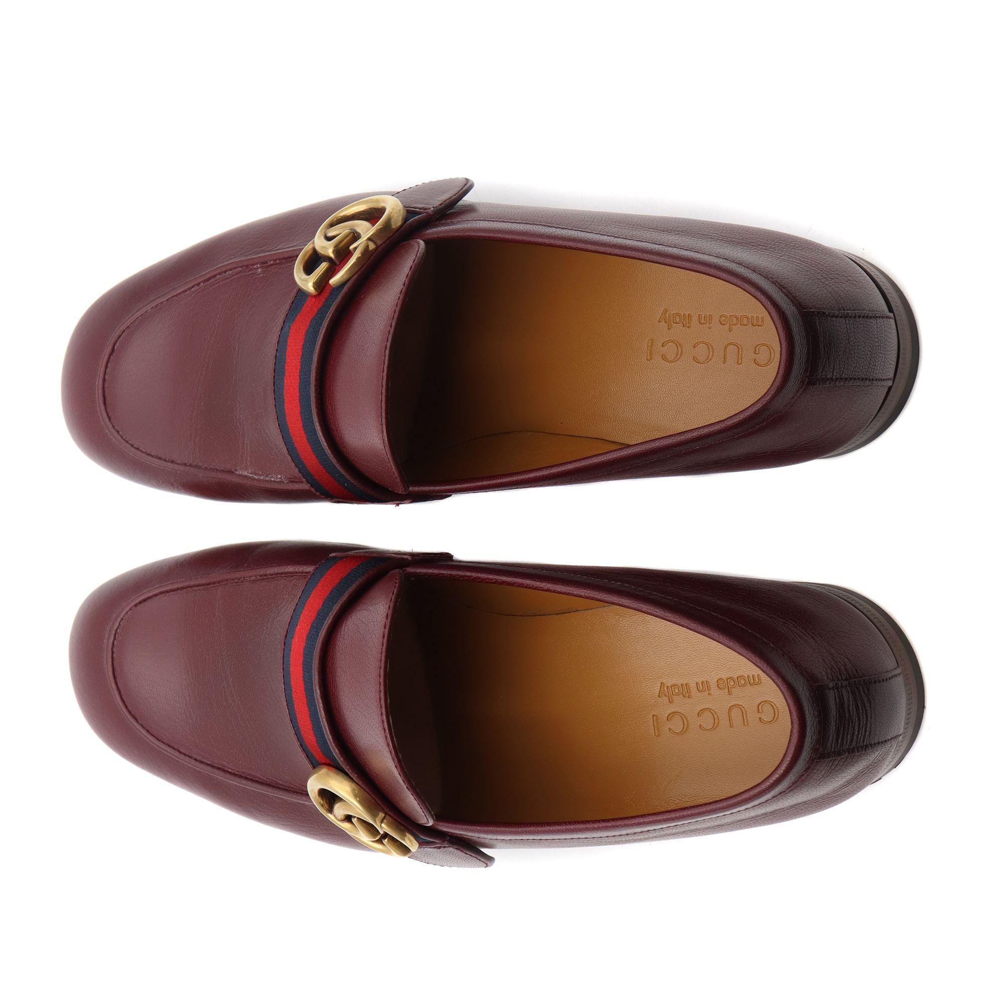 Gucci Men's GG Donnie Web Leather Burgundy Loafers Size 8 at 1stDibs | gucci  burgundy loafers, burgundy gucci shoes, burgundy gucci loafers