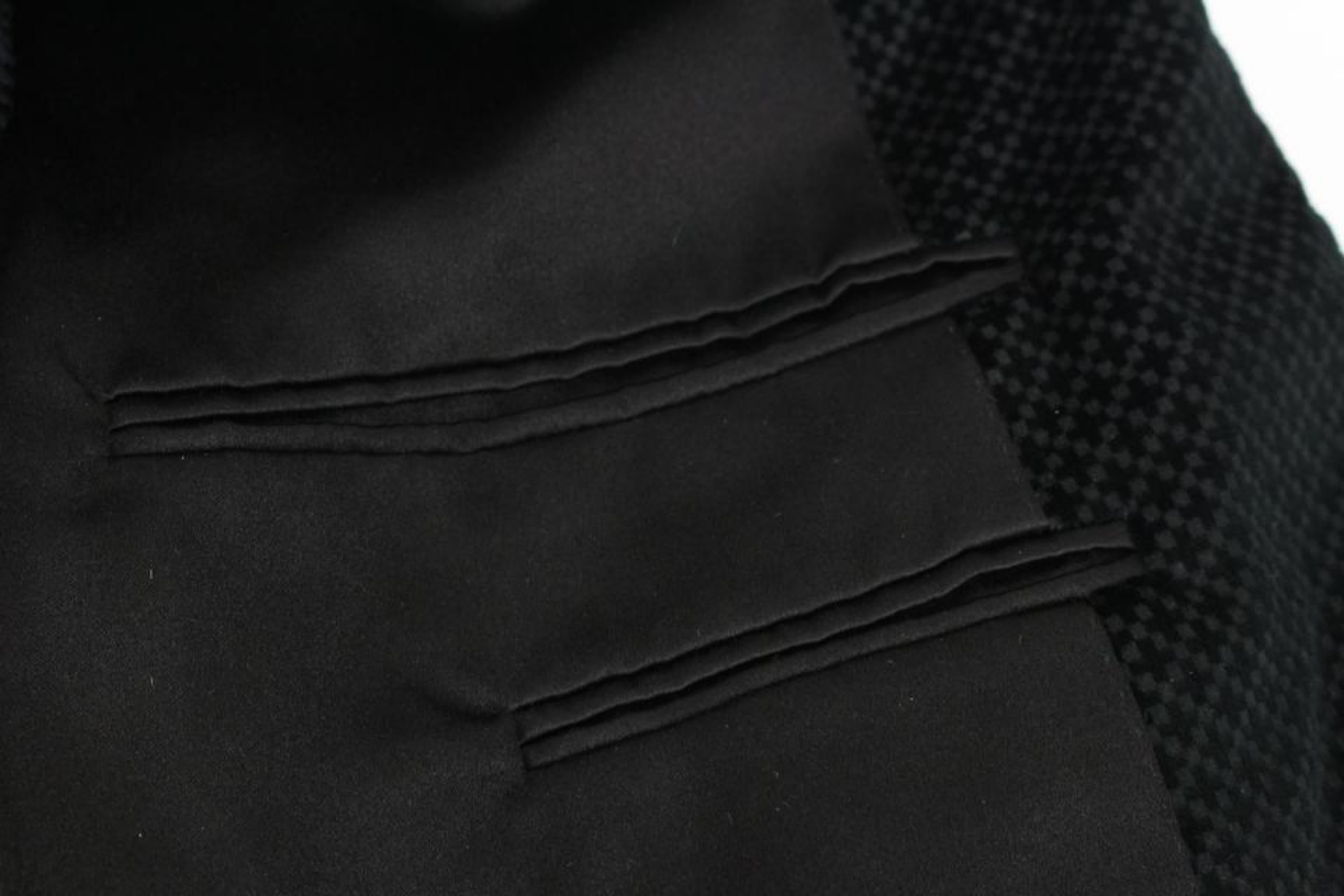 Gucci Men's Large Black Diamante Velvet Formal Smoking Jacket 125g27 For Sale 5