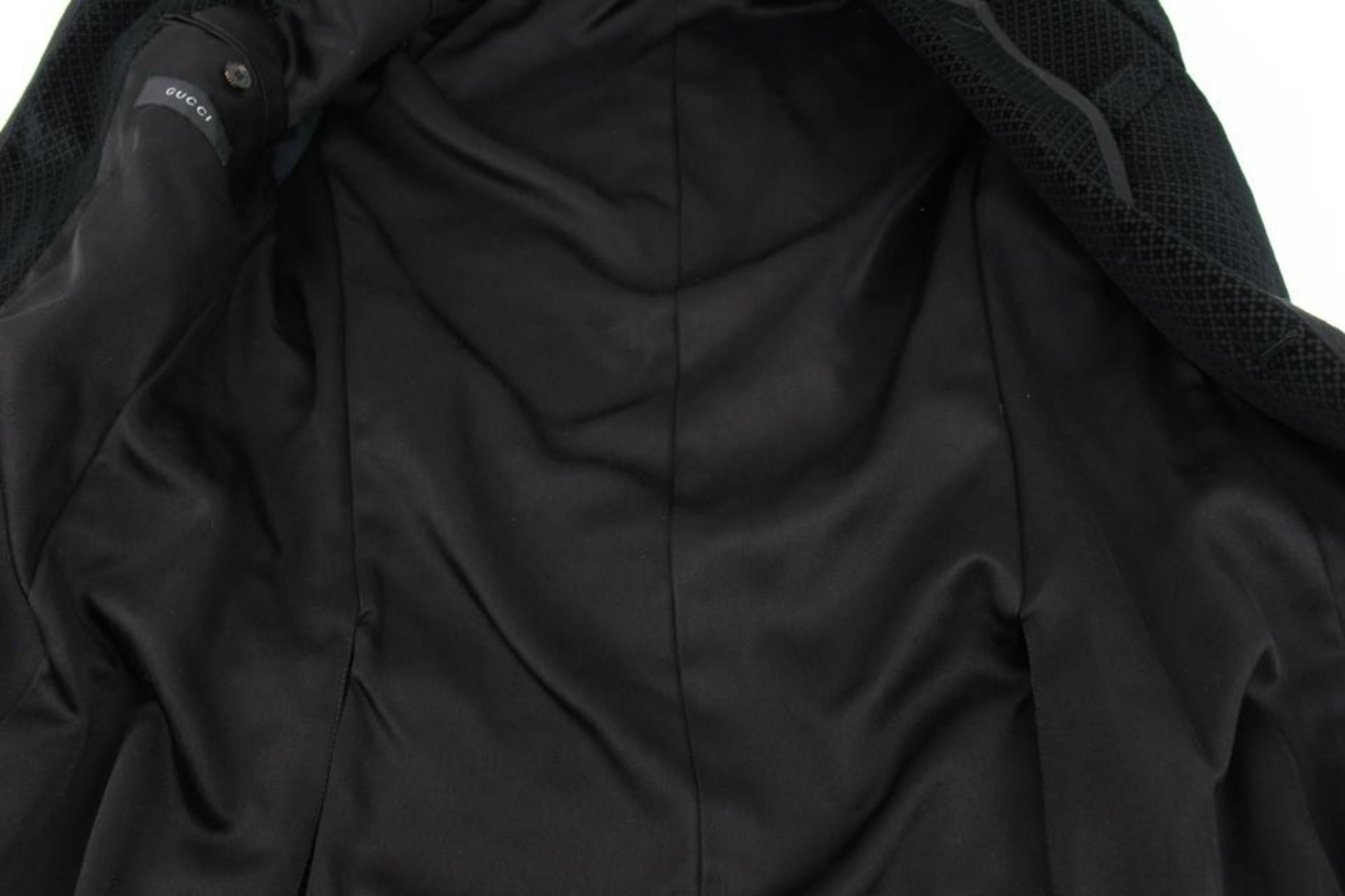 Gucci Men's Large Black Diamante Velvet Formal Smoking Jacket 125g27 For Sale 3