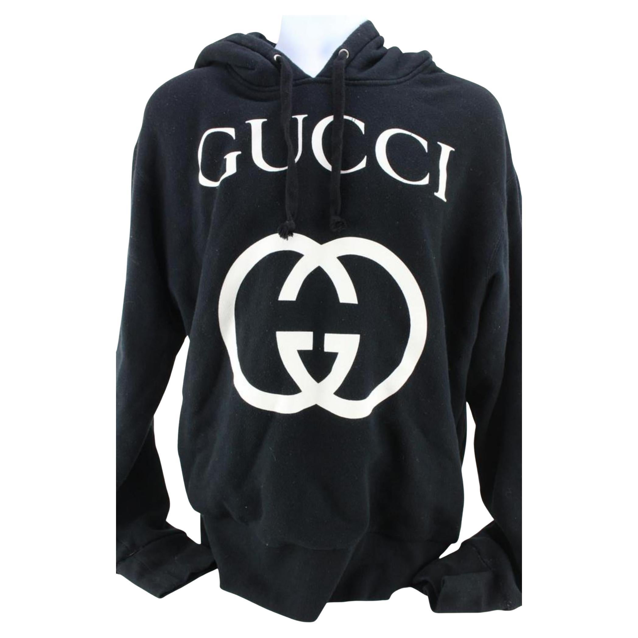 Gucci Men's M Oversized Interlocking GG Hoodie Sweatshirt 92gk711s For Sale  at 1stDibs