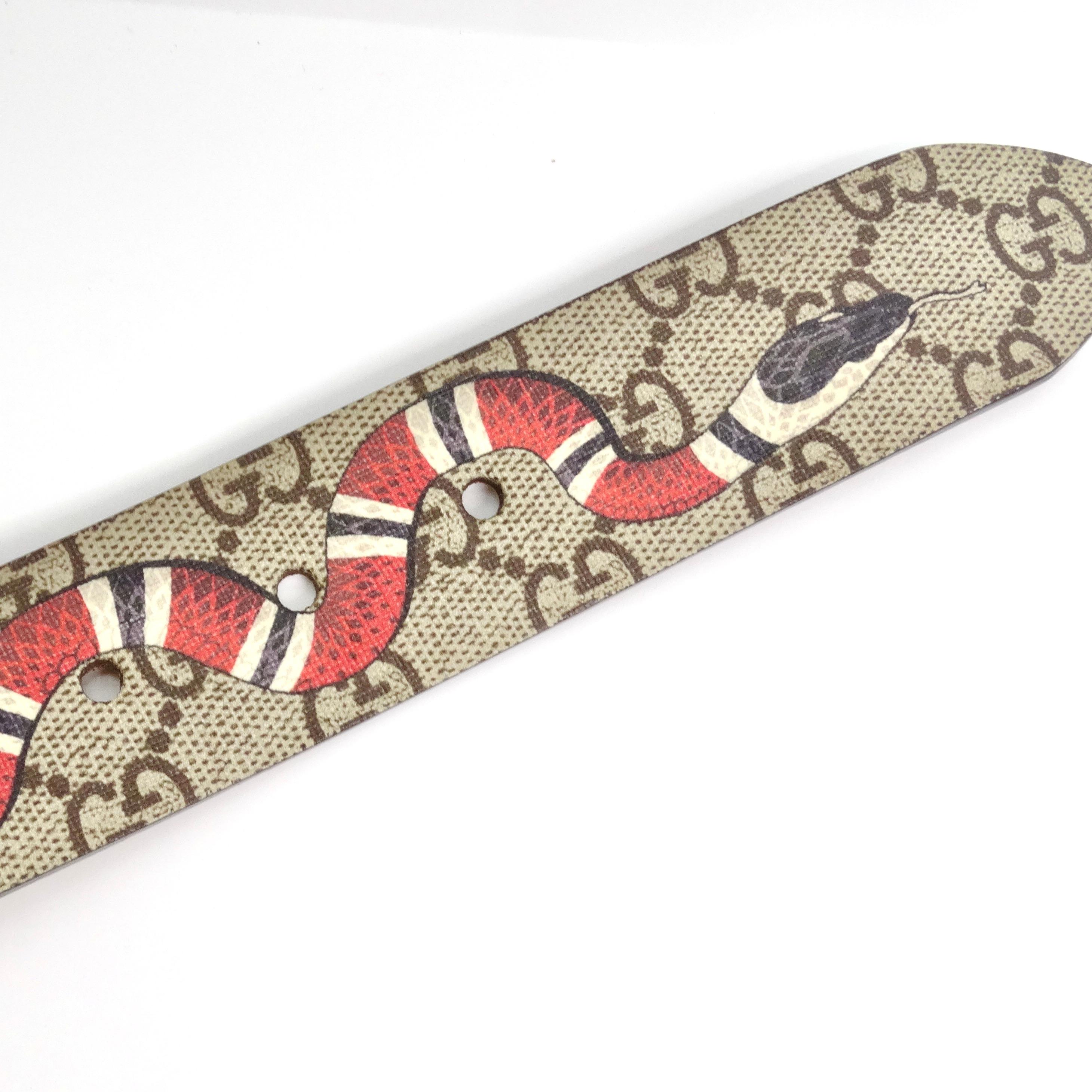 Gucci Men's Monogram Snake Belt For Sale 1